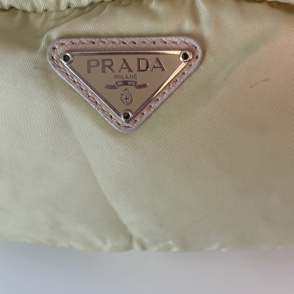 Prada Light Yellow Nylon Pouch - Picture 2 of 5